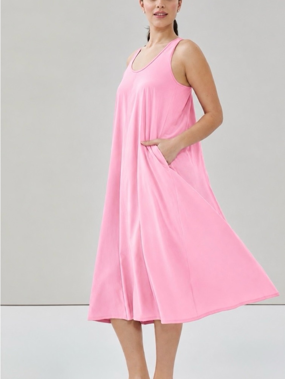 Joe Fresh Active Lightweight Racer-back Light Pink Maxi Dress